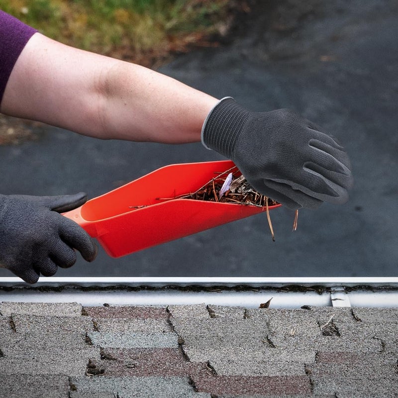 Vivid Works Gutter Scoop Cleaning Tools - Easy Removal of Leaves and Dirt - Deep Curved Gutter Scooper Shovel for Leaves & Debris, High-Impact Polypropylene, Ergonomic Handle, Fits Most Rain Gutters - Image 2
